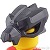 LEGO レゴ アクセサリー ドラゴン ハーフ ヘッドギア（パールダークグレー） パーツ 部品 正面画像