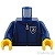 LEGO レゴ アクセサリー トルソー(レーシングスーツ ダークブルー・ジッパー/ランボルギーニ ロゴ) パーツ 部品 正面画像