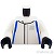 LEGO レゴ アクセサリー トルソー(レーシングスーツ ホワイト・ブルーライン/ブル RB) パーツ 部品 正面画像