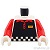 LEGO レゴ アクセサリー トルソー（ベスト ブラック・チェッカー ヘム・FRIES） パーツ 部品 正面画像