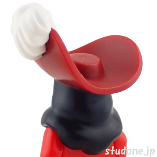 LEGO レゴ アクセサリー ヘア(ブラック・ダークレッドハット/ホワイトプルーム) パーツ 部品 後ろ画像
