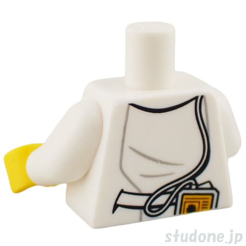 LEGO レゴ アクセサリー トルソー(ラボ コート ホワイト・試験管/電子機器) パーツ 部品 後ろ画像