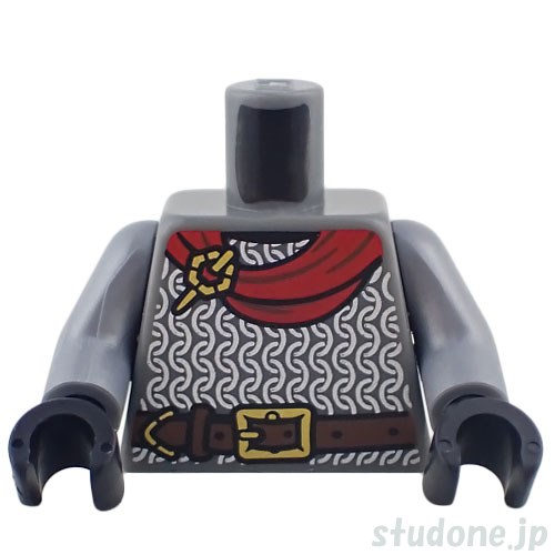 LEGO レゴ アクセサリー トルソー（シルバー アーマー/チェーンメイル・ケープ レッド/ファルコン） パーツ 部品 正面画像