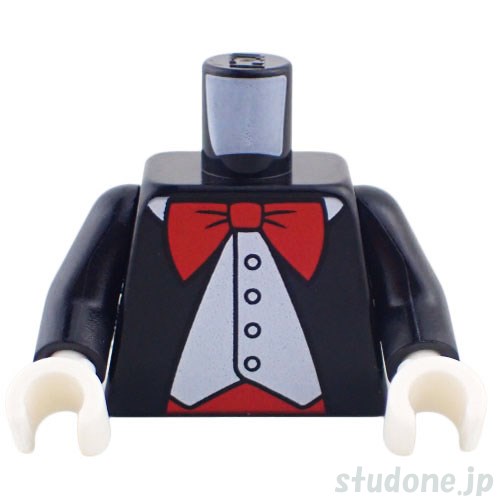 LEGO レゴ アクセサリー トルソー(ジャケット ブラック・ボウ レッド) パーツ 部品