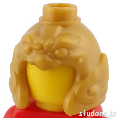 LEGO レゴ アクセサリー チーク プロテクター ヘルメット・アニマル フェイス/ウィング(パールゴールド) パーツ 部品 正面画像