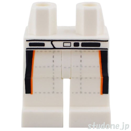 LEGO レゴ アクセサリー レッグ(ホワイト・レーシング パンツ・ブラック/オレンジ ストライプ) パーツ 部品