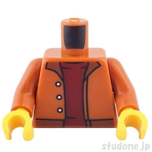 LEGO レゴ アクセサリー トルソー(ジャケット ダークオレンジ・シャツ ダークレッド) パーツ 部品 正面画像