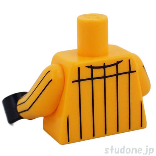LEGO レゴ アクセサリー トルソー(ジャケット ブライトライトイエロー・ストライプ/シャツ ブラック) パーツ 部品 後ろ画像