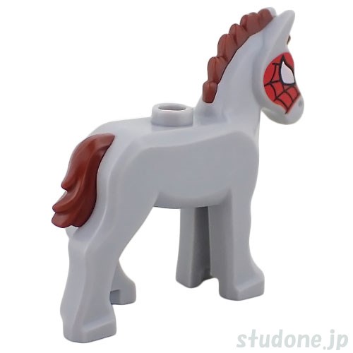 LEGO レゴ アクセサリー 仔馬・1スタッド(ライトブルーイッシュグレー・スパイダー マスク) パーツ 部品 後ろ画像