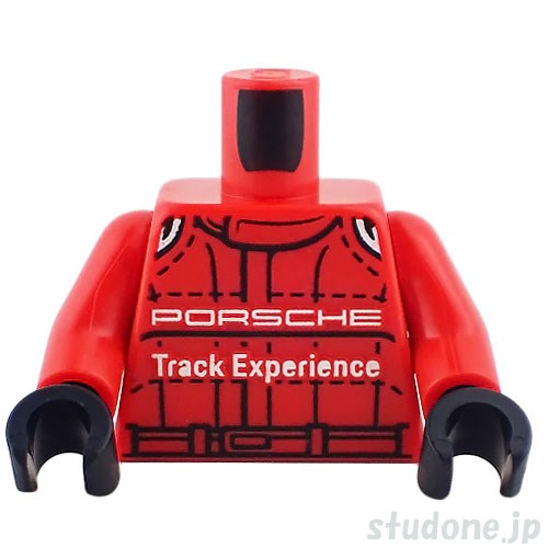 LEGO レゴ アクセサリー トルソー(レーシング スーツ レッド・PORSCHE Track Experience) パーツ 部品 正面画像