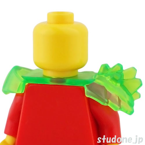 LEGO レゴ アクセサリー ショルダーアーマー・クリスタル(トランスブライトグリーン) パーツ 部品 正面画像
