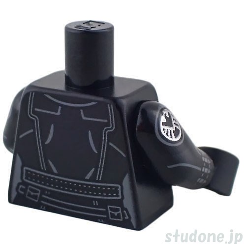 LEGO レゴ アクセサリー トルソー(ジャンプスーツ ブラック・ジッパー/ベルト) パーツ 部品 後ろ画像