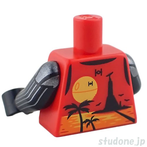 LEGO レゴ アクセサリー トルソー(タンクトップ レッド・スカリフタワー/ヤシの木/デススター/TIEファイター) パーツ 部品 後ろ画像