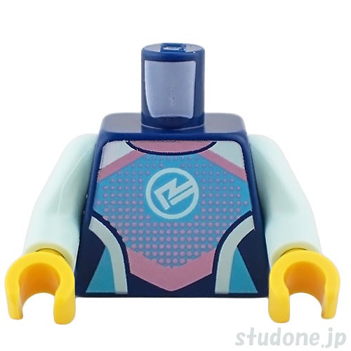 LEGO レゴ アクセサリー トルソー(ウェットスーツ ダークブルー・ミディアムアジュール トリム) パーツ 部品 正面画像