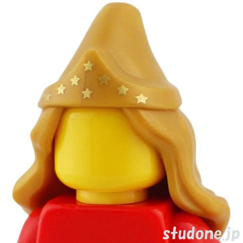 LEGO レゴ アクセサリー ヘア(パールゴールド・ポインテッド ハット/パールゴールド) パーツ 部品 正面画像