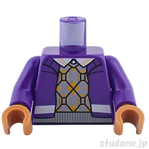 LEGO レゴ アクセサリー トルソー(ジャケット ダークパープル・アーガイルセーター ベスト) パーツ 部品 正面画像