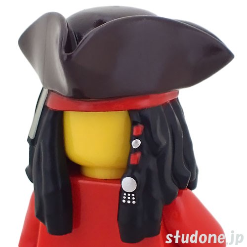 LEGO レゴ アクセサリー ヘア(ブラック・パイレーツ キャップ・poc044) パーツ 部品 正面画像