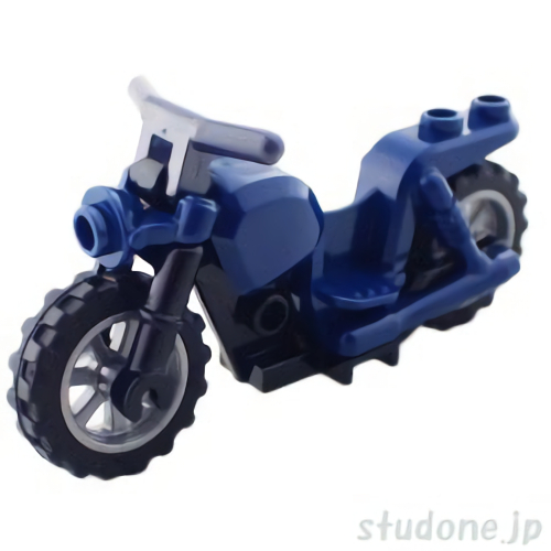 LEGO レゴ アクセサリー チョッパーバイク(ダークブルー・ハンドル ダークブルーイッシュグレー) パーツ 部品 正面画像