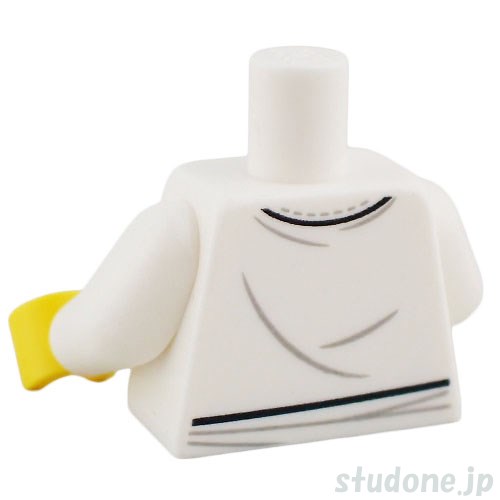 LEGO レゴ アクセサリー トルソー(チュニック ホワイト・サークル シンボル/ヘム ステッチ) パーツ 部品 後ろ画像