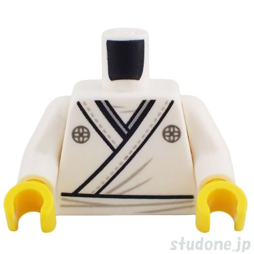 LEGO レゴ アクセサリー トルソー(チュニック ホワイト・サークル シンボル/ヘム ステッチ) パーツ 部品 正面画像