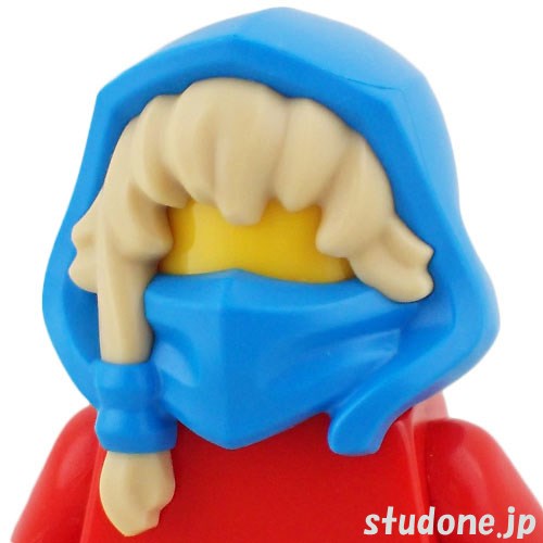 LEGO レゴ アクセサリー ヘア(タン・フード/マスク ダークアジュール) パーツ 部品 正面画像