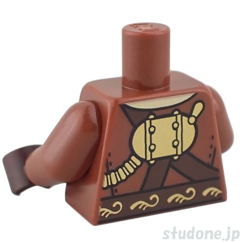 LEGO レゴ アクセサリー トルソー（アビエーター レザー ジャケット レディッシュブラウン・スカーフ/ベルト/スチームタンク） パーツ 部品 後ろ画像