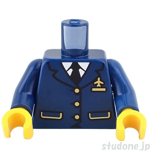 LEGO レゴ アクセサリー トルソー( パイロット スーツ ダークブルー) パーツ 部品 正面画像