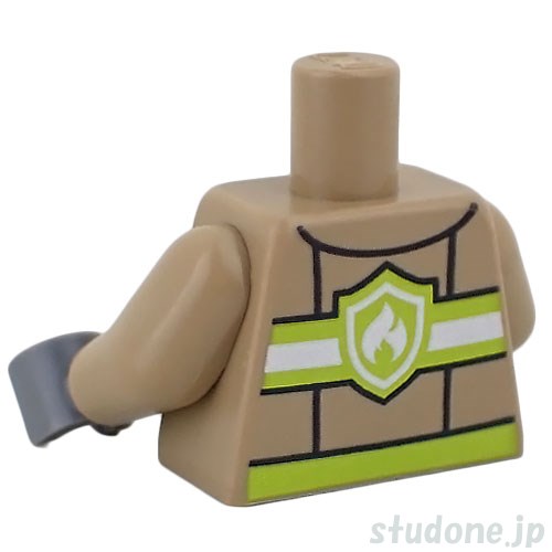 LEGO レゴ アクセサリー トルソー(ファイア リフレクティブ ジャケット ダークタン) パーツ 部品 後ろ画像