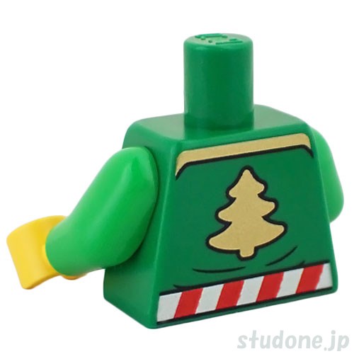 LEGO レゴ アクセサリー トルソー(ジャケット グリーン・ツリー/キャンディーストライプ) パーツ 部品 後ろ画像