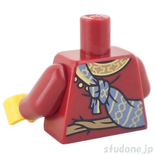 LEGO レゴ アクセサリー トルソー(シャツ ダークレッド・ゴールド トリム/サッシュ) パーツ 部品 後ろ画像