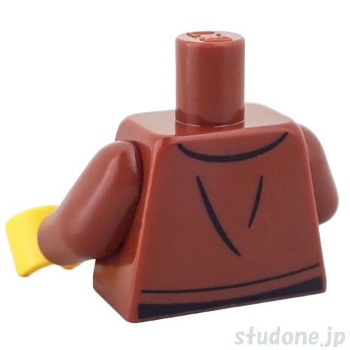 LEGO レゴ アクセサリー トルソー(レザージャケット レディッシュブラウン・シャツ ダークブルー/スターバッジ) パーツ 部品 後ろ画像