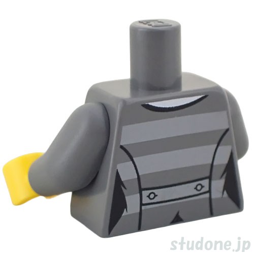 LEGO レゴ アクセサリー トルソー(ジャケット ダークブルーイッシュグレー・ストライプ/スカーフ) パーツ 部品 後ろ画像
